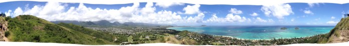 view from below the first pillbox, which was a gunnery station during WWII